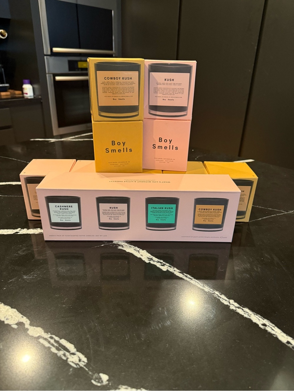 Boy Smells Scented Candles Bundle: 5 Kush & 5 Cowboy Kush and 1 Variety Set